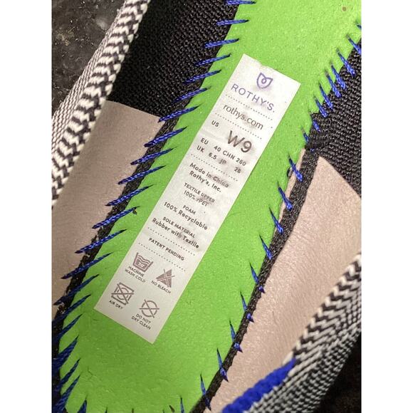 Rothy's Women's the Flat Mist Cap Toe Ballet Classic Comfort Shoe Gray Black W9 - Picture 7 of 9